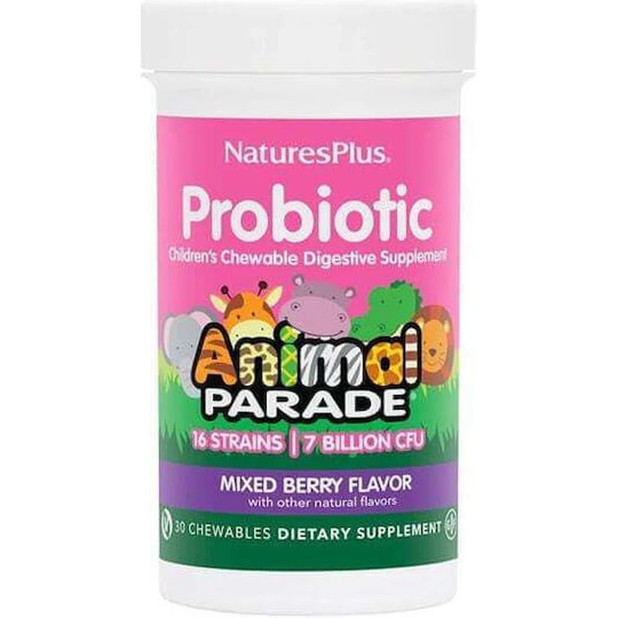 Nature's Plus Animal Parade Пробіотик Пробіотик для дітей 30 жувальних таблеток Змішані ягоди: ціни та характеристики