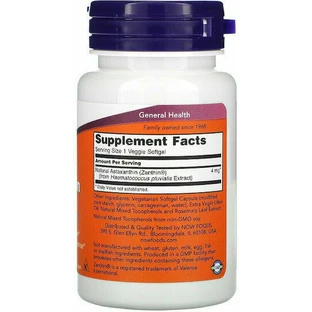 Now Foods Астаксантин Специальная диетическая добавка 60 растительных капсул