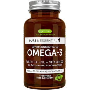iGennus Pure Essentials Суперконцентрированный рыбий жир Омега 3 и витамин D3 893 мг 60 капс неароматизированный