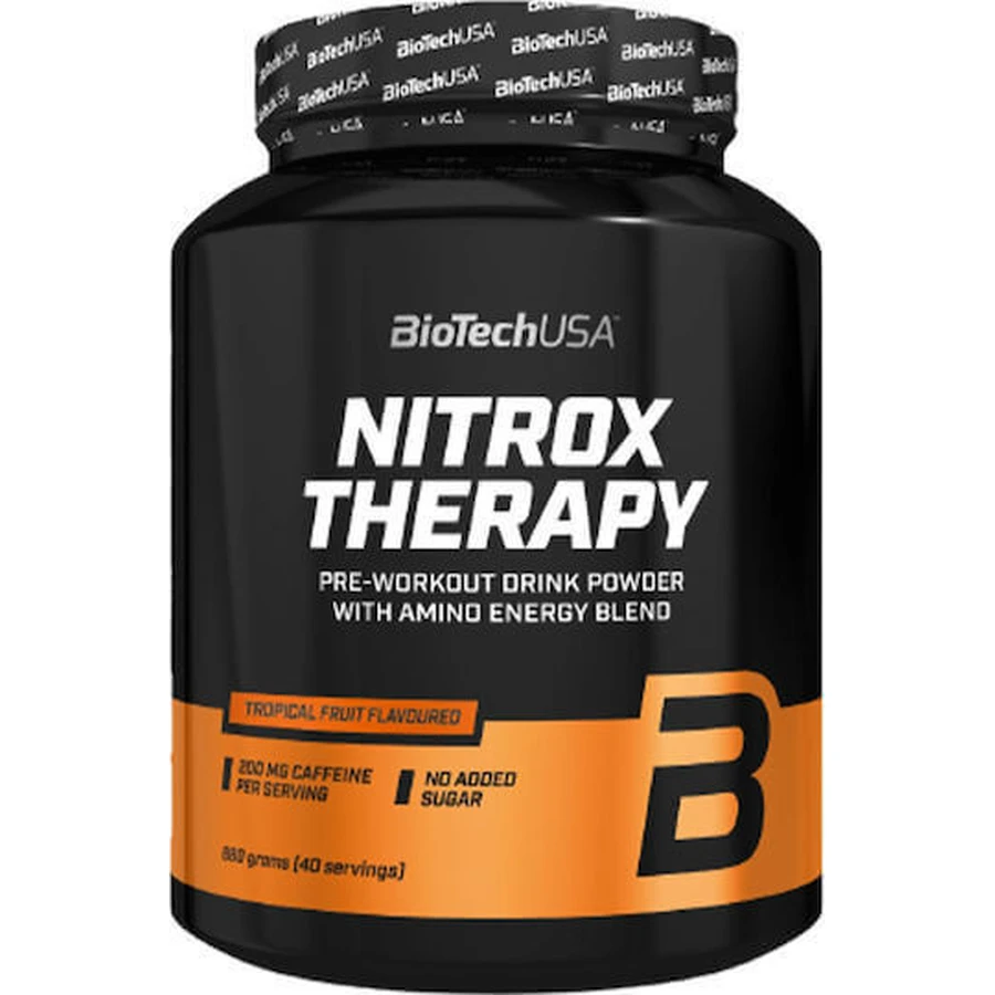 Biotech USA Nitrox Therapy Предтреніровочний напій з аміноенергетичною сумішшю для тренувань 680 гр. Тропічні фрукти: ціни та характеристики