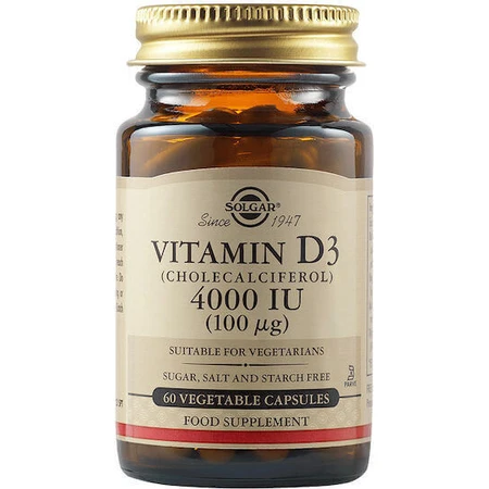 Solgar Vitamin D3 Вітамін для зміцнення імунної системи та здоров'я я яєць 4000iu 60 рослинних капсул: ціни та характеристики