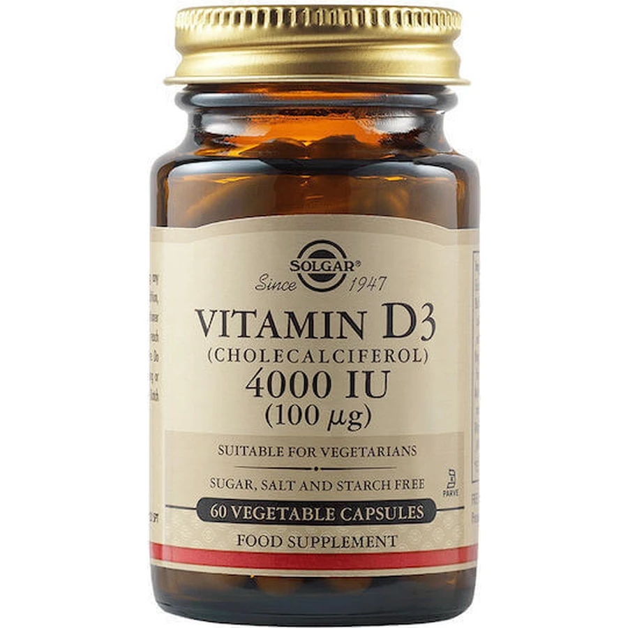 Solgar Vitamin D3 Вітамін для зміцнення імунної системи та здоров'я я яєць 4000iu 60 рослинних капсул: ціни та характеристики