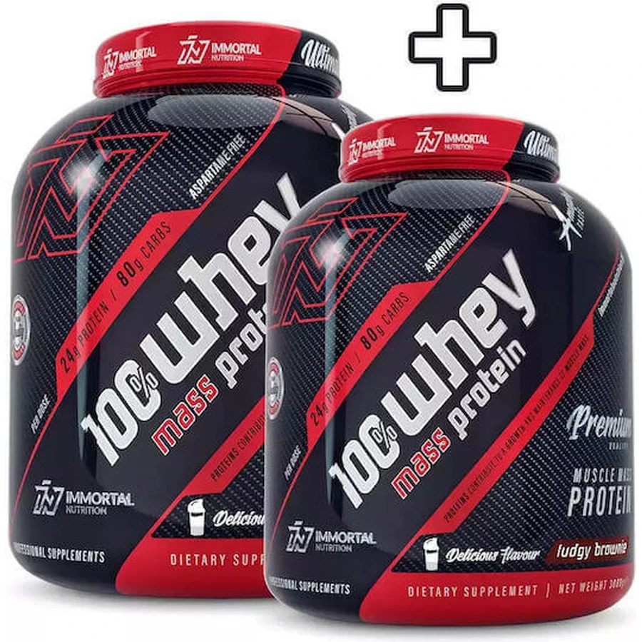 Immortal Nutrition 100% Whey Mass Protein 100% сироватковий протеїн для м'язової маси зі смаком шоколадного брауні 2х3кг: ціни та характеристики