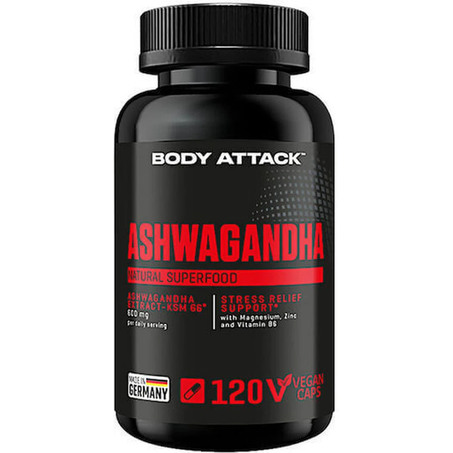 Body Attack Ashwagandha 120 растительных капсул: цены и характеристики