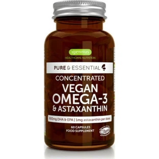 iGennus Pure & Essential Concentrated Vegan Omega-3 & Astaxanthin 600mg 60 caps Unflavoured