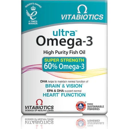 Vitabiotics Ultra Omega-3 Super Strength Fish Oil 60 softgels Unflavoured: цены и характеристики