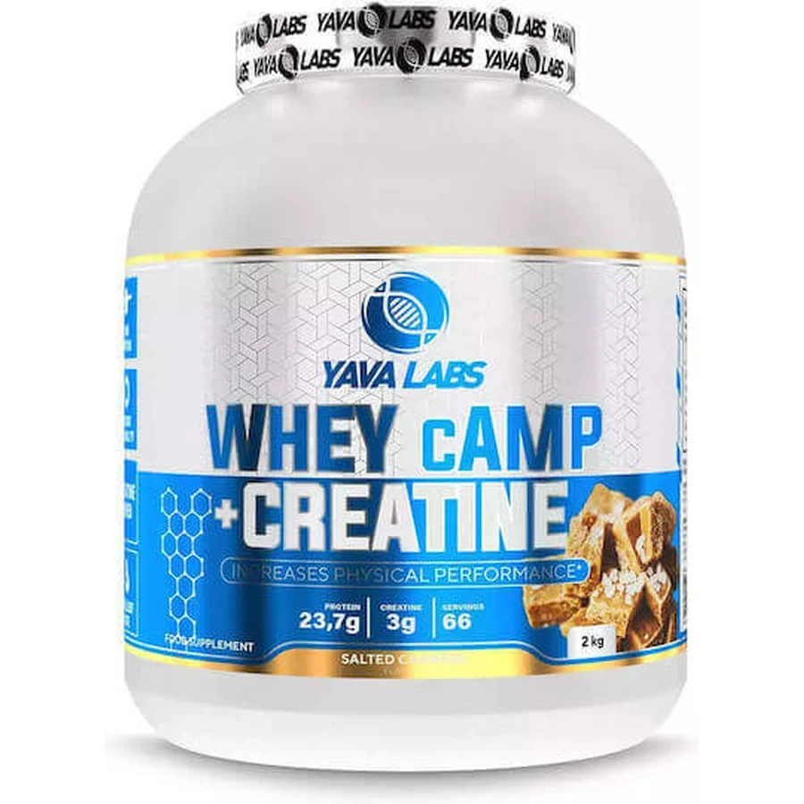 Yava Labs Whey Camp + креатин Сироватковий протеїн з креатином та смаком солоної карамелі 2 кг: ціни та характеристики