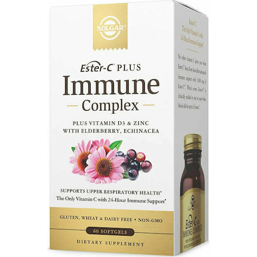 Solgar Ester-C Plus Immune Complex 1000mg Иммуноукрепляющая добавка 60 софтгелей: цены и характеристики