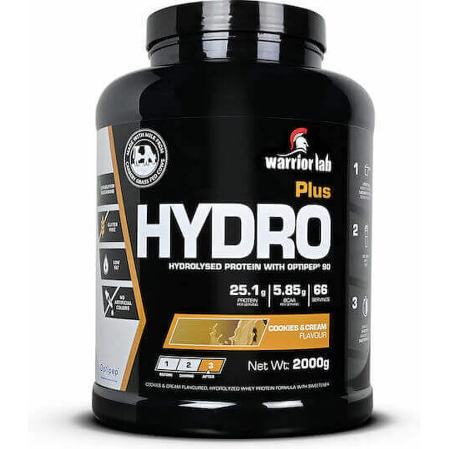 Warrior Lab Hydro Plus Whey Protein Сироватковий протеїн без глютену зі смаком печива та вершків 2 кг: ціни та характеристики