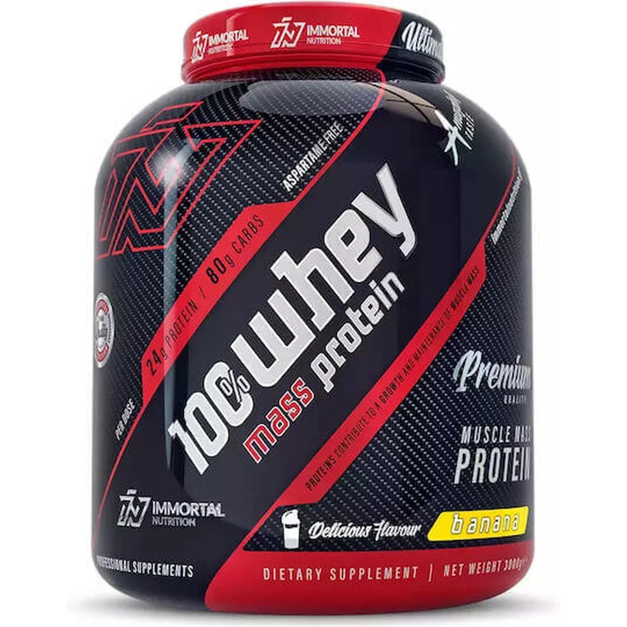 Immortal Nutrition 100% Whey Mass Protein Сироватковий протеїн зі смаком банана 3 кг: ціни та характеристики