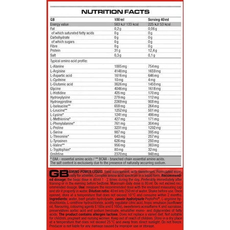 Nutrend Amino Power Liquid 1000ml Unflavoured: цены и характеристики