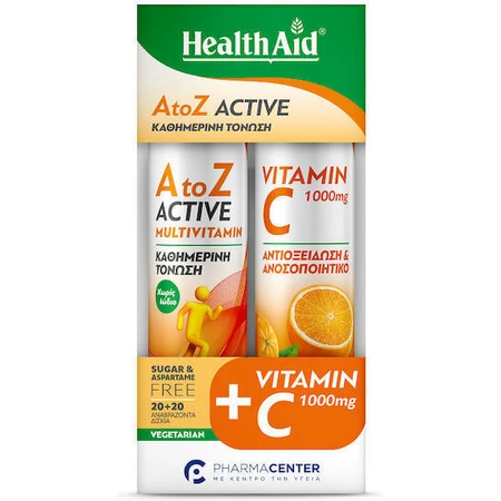 Health Aid Vitamin C Multivitamin Мультивитамин для поддержки иммунитета, кожи и антиоксидантного действия 1000 мг цитрусовых, 2 x 10 шипучих таблеток: цены и характеристики