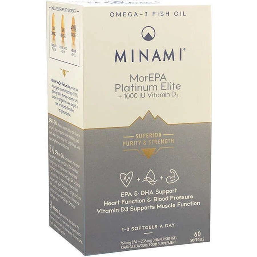 Minami MorEPA Platinum Elite Fish Oil 60 софтгелей неароматизированный: цены и характеристики