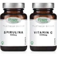Power Of Nature Spirulina Platinum Range Спирулина 500 мг 30 таблеток и витамин C 1000 мг 20 таблеток