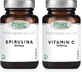 Power Of Nature Spirulina Platinum Range Спирулина 500 мг 30 таблеток и витамин C 1000 мг 20 таблеток