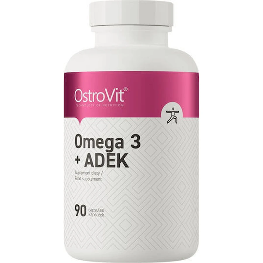 OstroVit 3 Plus Adek Вітамін для волосся, шкіри та антиоксидантної дії 90 м'яких гелів: ціни та характеристики