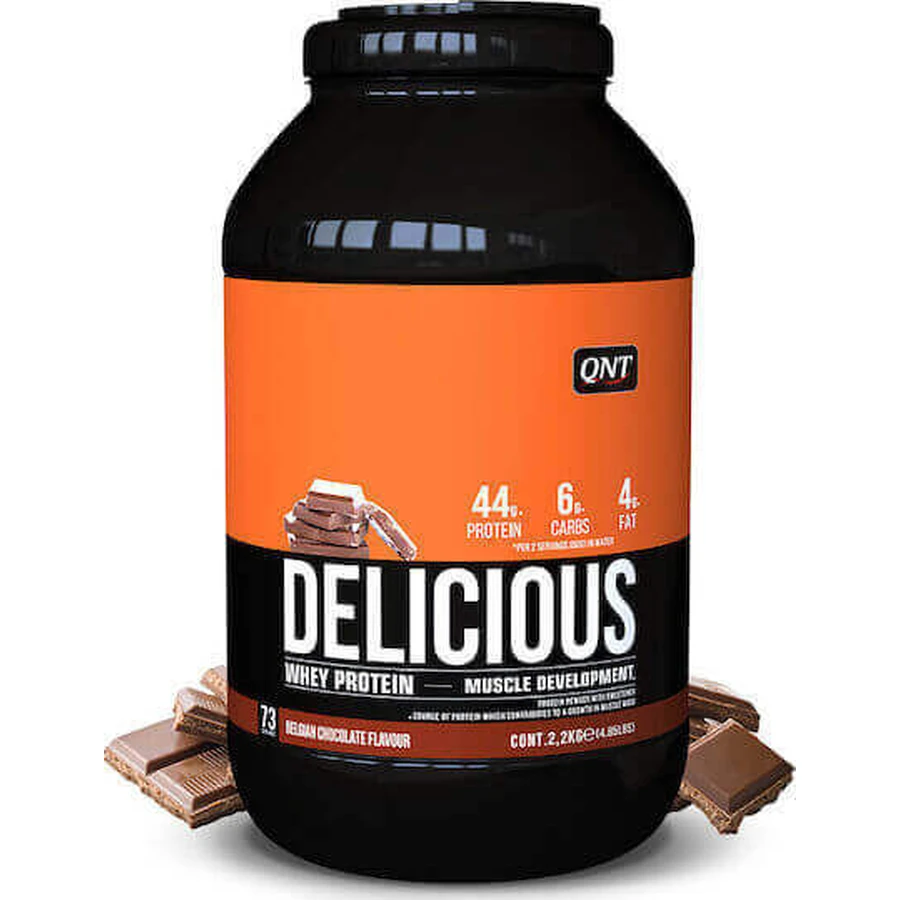 QNT Delicious Whey Whey Protein Сывороточный протеин без глютена со вкусом бельгийского шоколада 2,2 кг: цены и характеристики