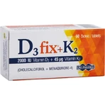 UNI-PHARMA D3 Fix + K2 Вітамін для зміцнення імунної системи та здоров'я яєць 2000iu 45мкг 60 таблеток: ціни та характеристики