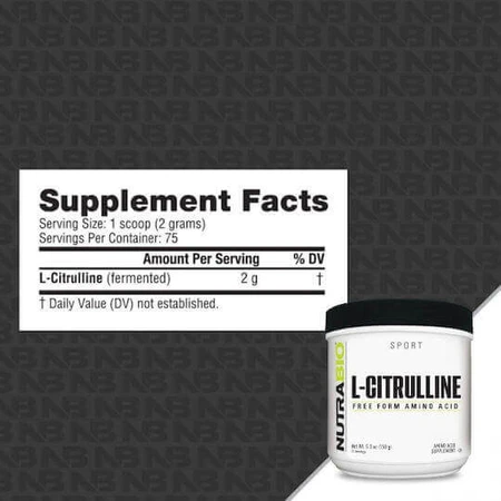 Nutrabio L-цитрулін 150гр Без ароматизаторів: ціни та характеристики