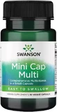 Мультивітамінний комплекс Swanson Mini Cap Multi для нервової системи, здоров'я кісток та антиоксидантної дії 30 рослинних капсул