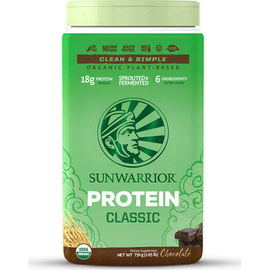 Sunwarrior Classic Brown Rice Protein Органічний рисовий протеїн без глютену та лактози зі смаком шоколаду 750гр: ціни та характеристики