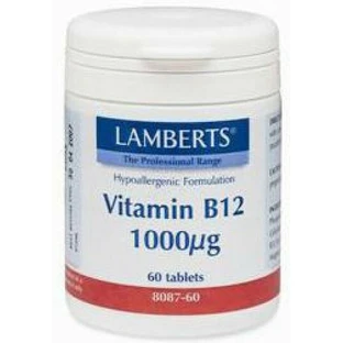 Lamberts Гіпоалергенний склад Вітамін В12 Вітамін для здоров'я нервової системи 1000мг 1000мкг 60 таблеток
