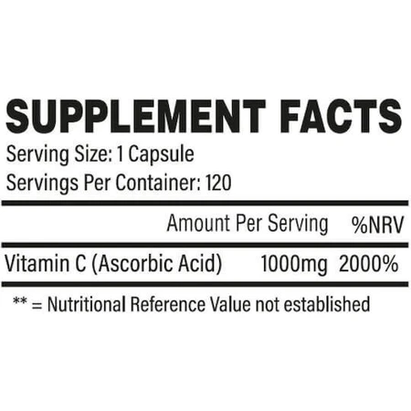 tbJp Vit-C Вітамін для підтримки імунітету, шкіри та антиоксидантної дії 1000 мг 120 капс.: ціни та характеристики