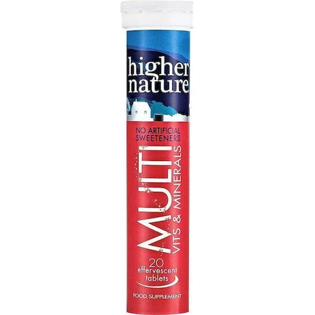 Higher Nature Fizzy Multi Мультивітаміни для енергії, нервової системи та волосся 20 табл.: ціни та характеристики