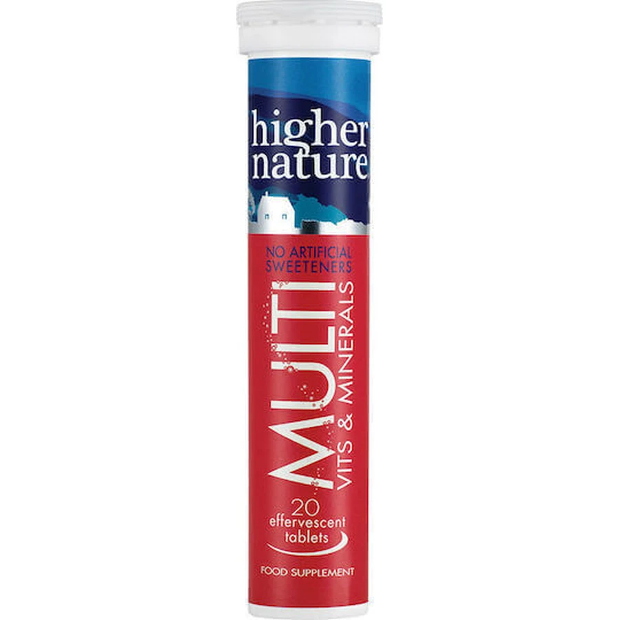 Higher Nature Fizzy Multi Мультивітаміни для енергії, нервової системи та волосся 20 табл.: ціни та характеристики