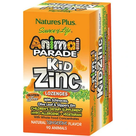 Nature's Plus Animal Parade KidZinc 90 жувальних таблеток зі смаком мандарина: ціни та характеристики