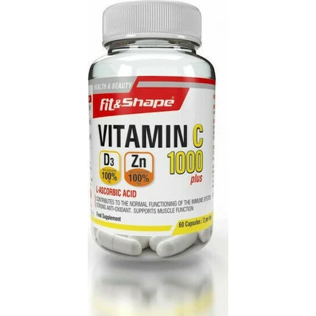 Fit & Shape Vitamin C Plus Полівітамінний комплекс для енергії, зміцнення імунітету та здоров'я я яєць 1000 мг 60 капс.: ціни та характеристики