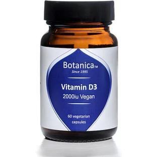 Botanica Vitamin D3 Вітамін для зміцнення імунної системи та здоров'я яєць 2000iu 60 рослинних капсул