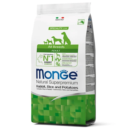 Monge Natural Superpremium All Breeds Adult Rabbit, Rice & Potatoes Сухой корм для взрослых собак всех пород с кроликом и рисом, 2,5 кг: цены и характеристики
