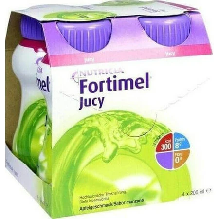 Nutricia Fortimel Jucy Jucy Специальная пищевая добавка 4 х 50 мл Яблоко: цены и характеристики