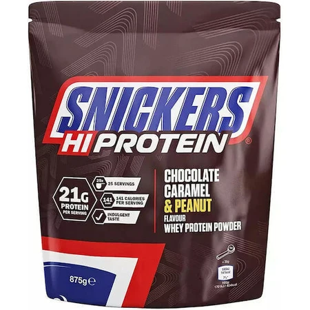 Snickers HIProtein Сироватковий протеїн зі смаком шоколадної карамелі та арахісу 875гр: ціни та характеристики