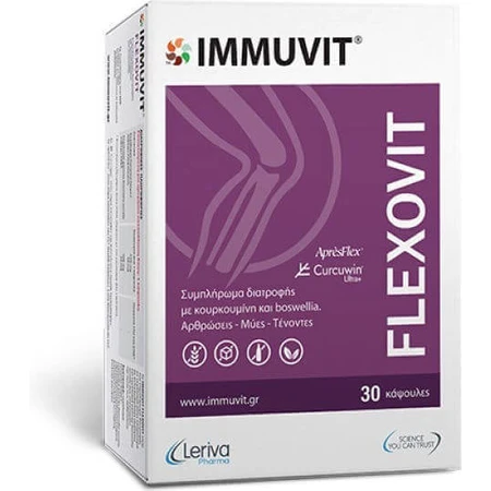 Leriva Pharma Immuvit добавка для здоров'я суглобів 30 капс Куркума: ціни та характеристики