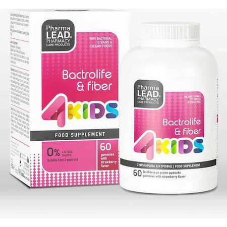 Pharmalead Bactrolife & Fibre 4kids Пробіотик Пробіотики 60 полуничних желейних цукерок: ціни та характеристики