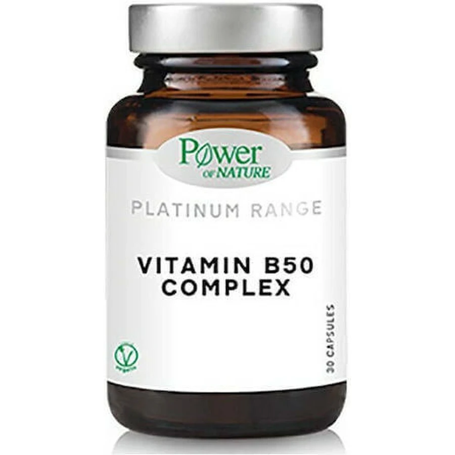 Power Of Nature Platinum Range Vitamin B50 Комплексний вітамін для зміцнення енергії, імунітету та нервової системи 30 капс.: ціни та характеристики