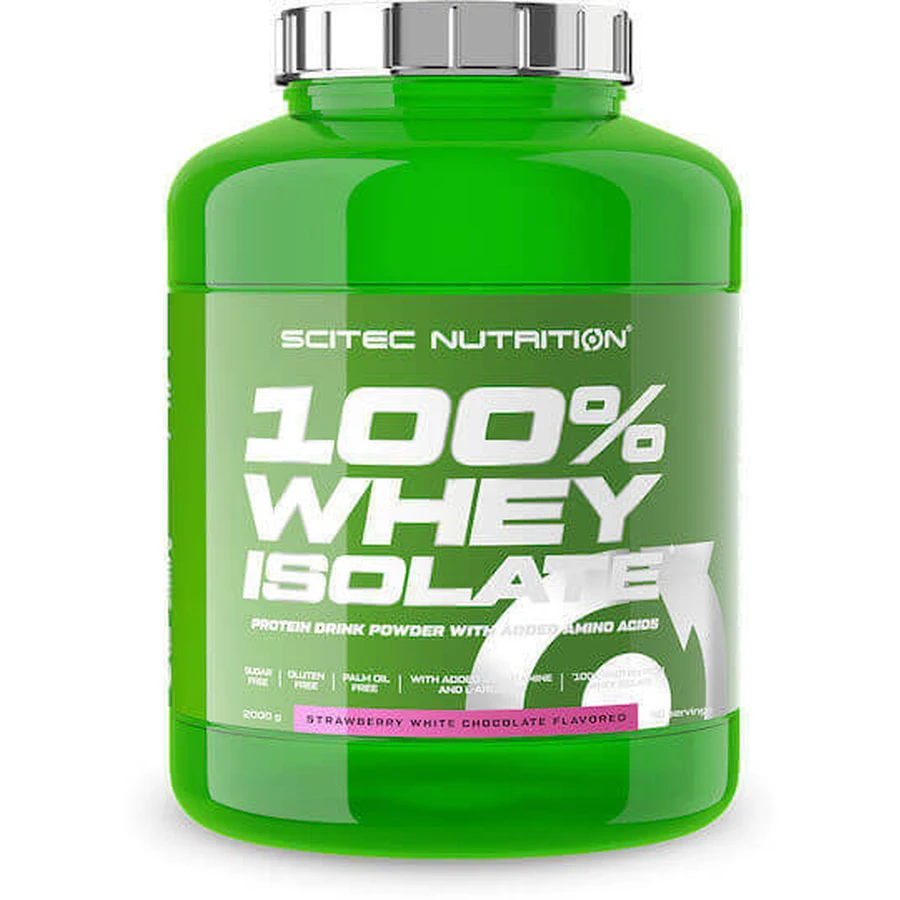 Scitec Nutrition 100% ізолят сироваткового протеїну зі смаком білого шоколаду з полуницею 1,816 кг: ціни та характеристики