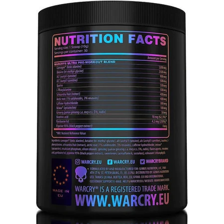 Genius Nutrition Warcry Ultra Pre Workout Supplement 300gr Candy Fruits: цены и характеристики
