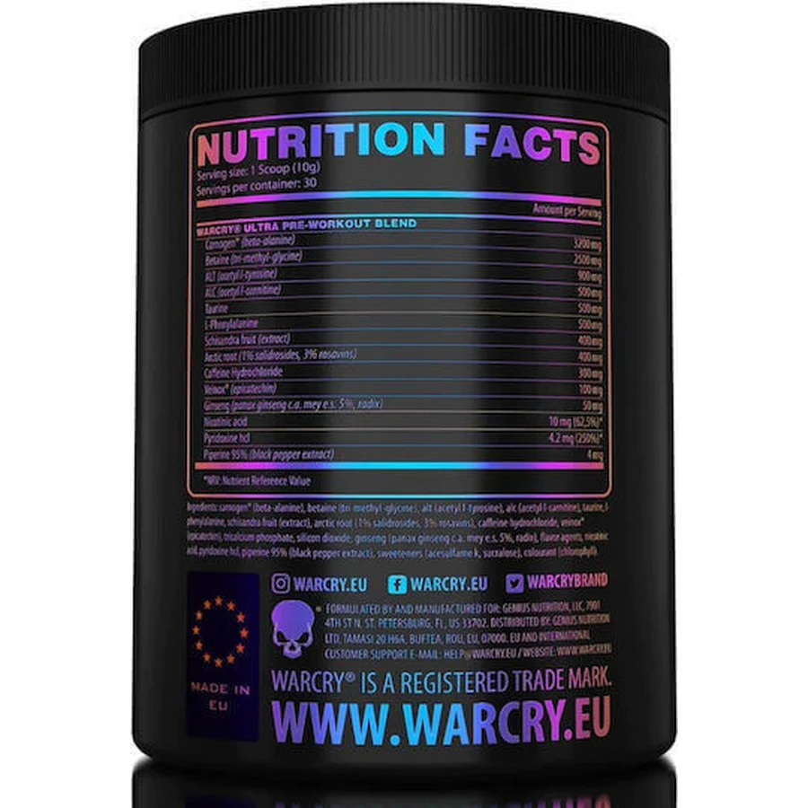 Genius Nutrition Warcry Ultra Pre Workout Supplement 300gr Candy Fruits: цены и характеристики