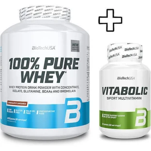 Biotech Usa 100% Pure Whey 2270g Black Bisquit та Biotech Usa Vitabolic 30 таблеток в індивідуальній упаковці