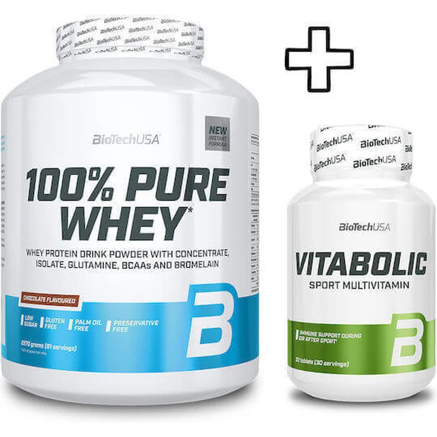 Biotech Usa 100% Pure Whey 2270g Black Bisquit и Biotech Usa Vitabolic 30 Tablets Personalised Pack: цены и характеристики