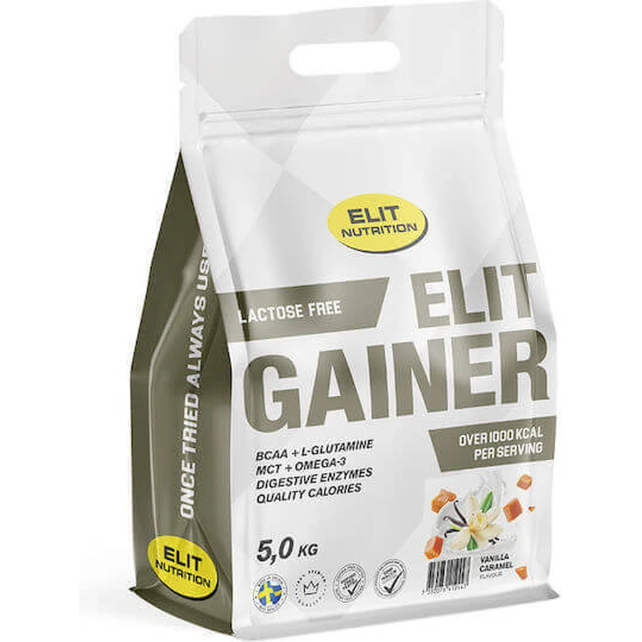 Гейнер Elit Nutrition без лактозы с карамельно-ванильным вкусом 5 кг: цены и характеристики