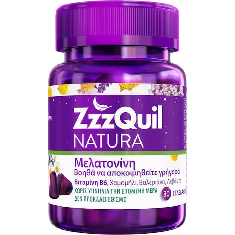 ZzzQuil Natura Мелатонінова добавка до сну 30 желейних цукерок Фруктові ягоди: ціни та характеристики