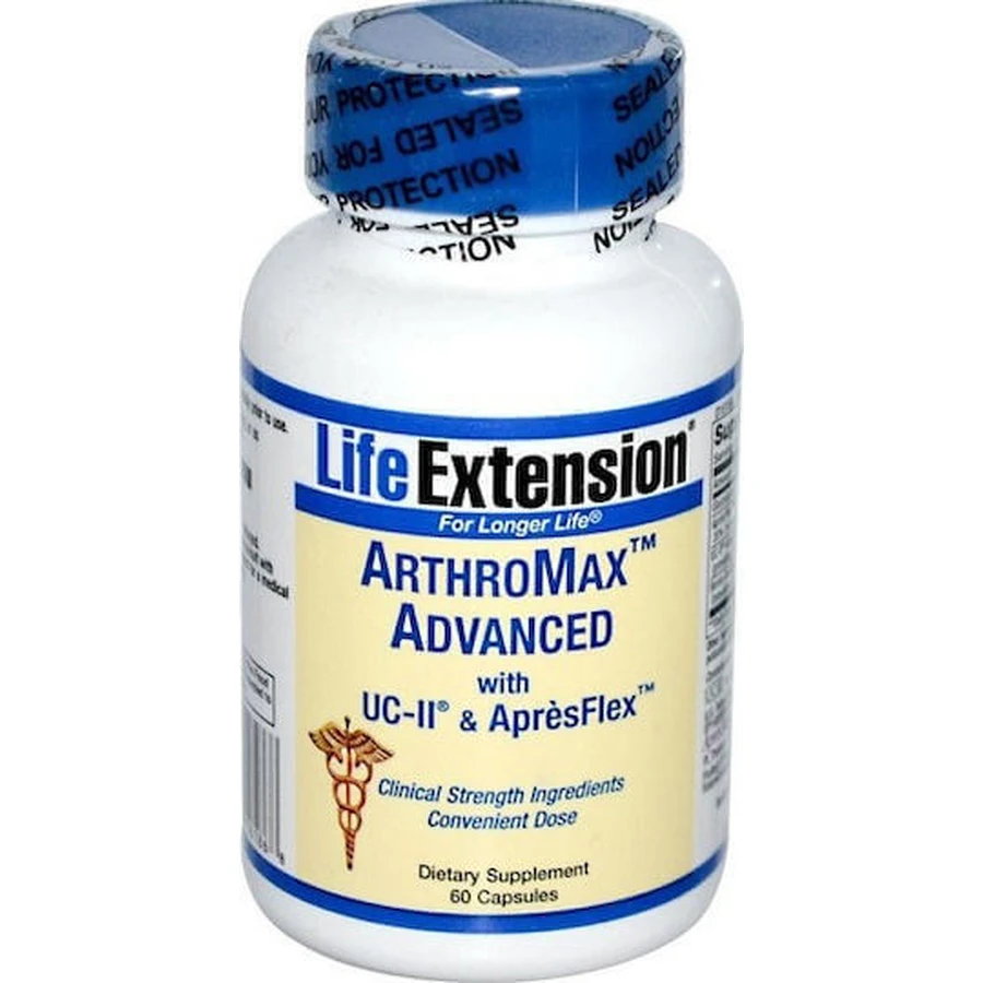 Life Extension Arthromax Advanced з UC-II та добавкою для здоров'я суглобів та кісток ApresFlex 60 капс.: ціни та характеристики