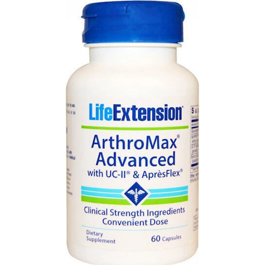 Life Extension Arthromax Advanced з UC-II та добавкою для здоров'я суглобів та кісток ApresFlex 60 капс.: ціни та характеристики