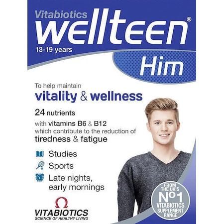 Vitabiotics Wellteen Him Мультивітаміни для підтримки енергії та імунної системи 30 таблеток: ціни та характеристики