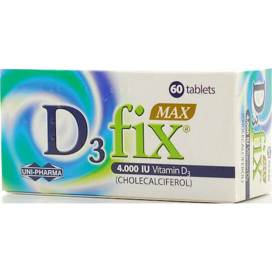 UNI-PHARMA D3 Fix Max Витамин для укрепления иммунной системы и здоровья яиц 4000iu 60 x 1 таблетка: цены и характеристики