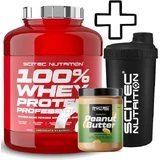 Персоналізований Scitec Nutrition 100% Whey Protein Professional 2350г арахісового масла та Scitec Nutrition арахісове масло 400г хрустке та Scitec Nutrition шейкер 700мл чорний